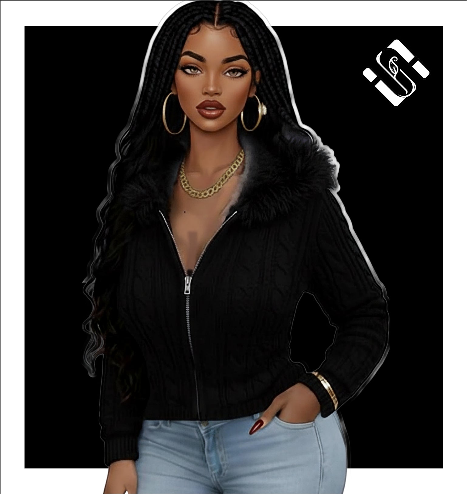 Female  - Jersey with a Hoodie and zipper