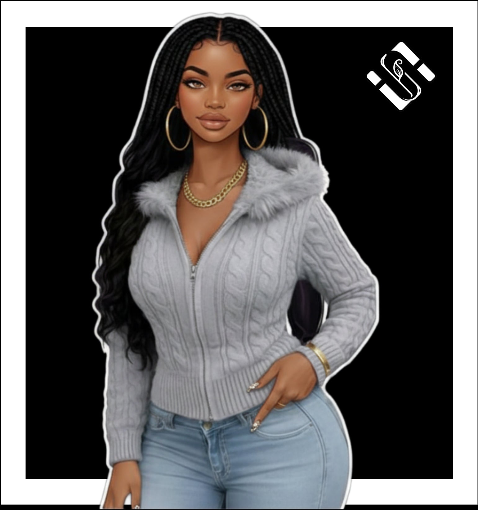 Female  - Jersey with a Hoodie and zipper