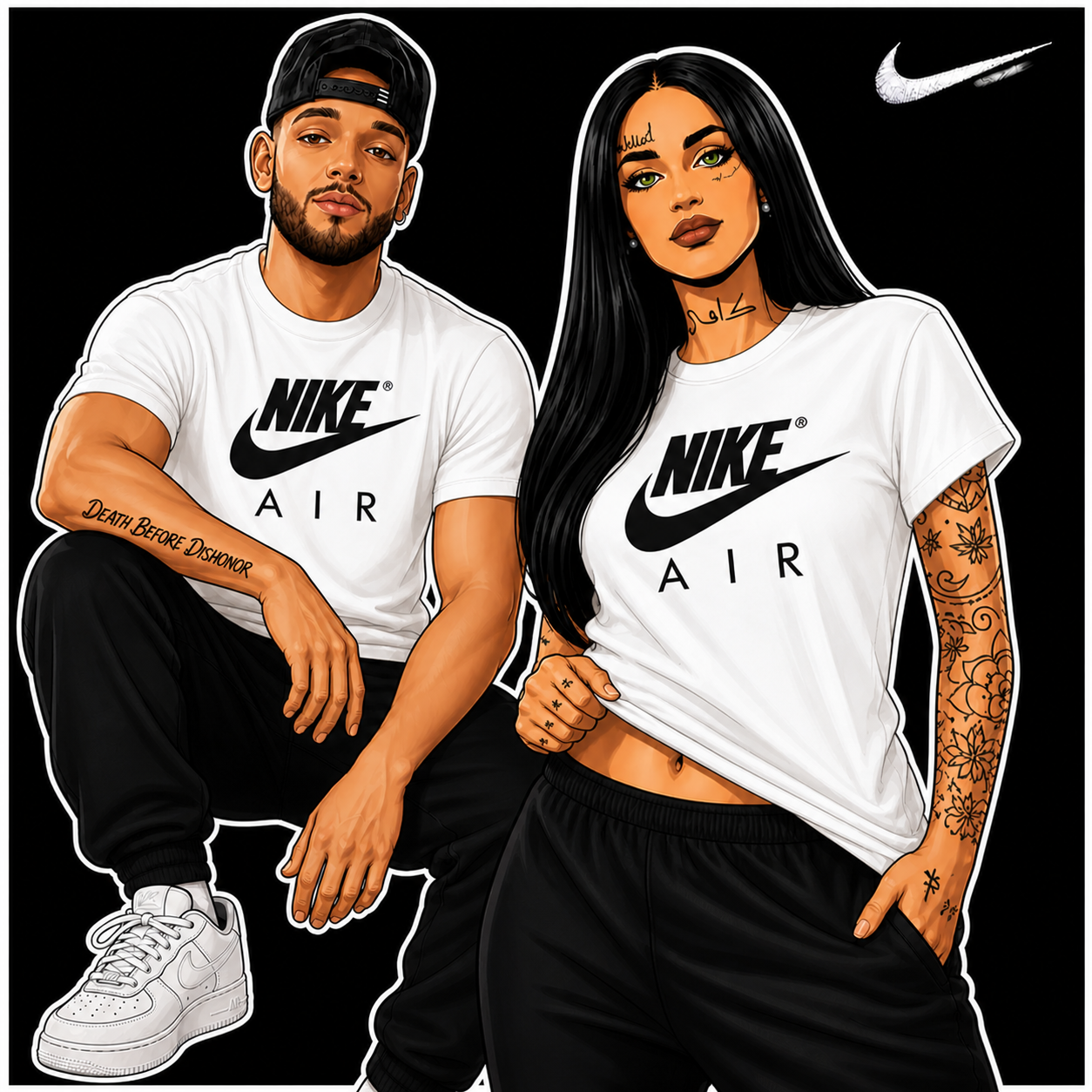 Nike Air T shirted Couple with Sweet swag